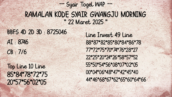 Prediksi Gwangju Morning